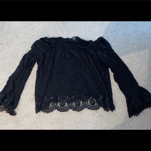 black strapless shirt